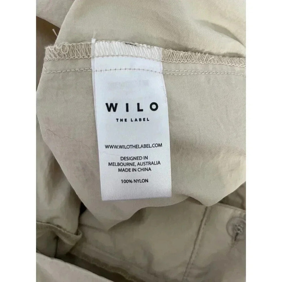 NWT Wilo Anthropologie Wide Leg High Rise Cargo Pants - Small - Beige Sand - Picture 12 of 13